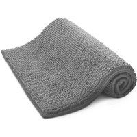 Keplin Non-Slip Microfibre Bath & Toilet Mat, Soft & Comfortable, 50x80cm in Light Grey | Size: 50 cm x 80 cm