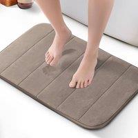 Keplin Memory Foam Bath Mat, Ultra-Soft, Highly Absorbent, Non-Slip, 40x60cm in Beige | Size: 40 cm x 60 cm