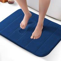 Keplin Memory Foam Bath Mat, Ultra-Soft, Highly Absorbent, Non-Slip, 50x60cm in Navy | Size: 50 cm x 50 cm