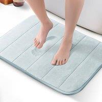 Keplin Memory Foam Bath Mat, Ultra-Soft, Highly Absorbent, Non-Slip, 50x60cm in Light Blue | Size: 50 cm x 50 cm
