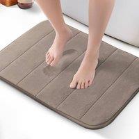Keplin Memory Foam Bath Mat, Ultra-Soft, Highly Absorbent, Non-Slip, 50x60cm in Beige | Size: 50 cm x 50 cm
