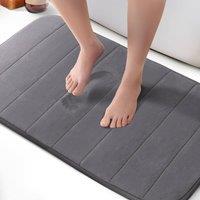 Keplin Memory Foam Bath Mat, Ultra-Soft, Highly Absorbent, Non-Slip, 50x80cm in Dark Grey | Size: 50 cm x 80 cm