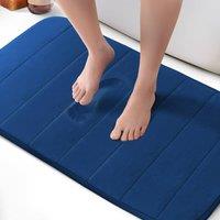 Keplin Memory Foam Bath Mat, Ultra-Soft, Highly Absorbent, Non-Slip, 50x80cm in Navy | Size: 50 cm x 80 cm