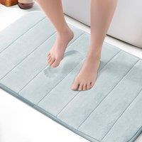 Keplin Memory Foam Bath Mat, Ultra-Soft, Highly Absorbent, Non-Slip, 50x80cm in Light Blue | Size: 50 cm x 80 cm
