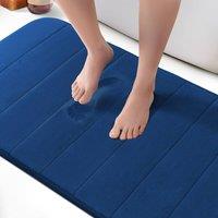 Keplin Memory Foam Bath Mat, Ultra-Soft, Highly Absorbent, Non-Slip, 60x90cm in Navy | Size: 60 cm x 90 cm