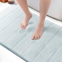 Keplin Memory Foam Bath Mat, Ultra-Soft, Highly Absorbent, Non-Slip, 60x90cm in Light Blue | Size: 60 cm x 90 cm
