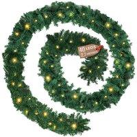 Globrite Pine Christmas Garland Pre Lit Fireplace Christmas Decoration 6ft/1.8M in Green