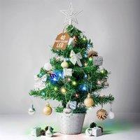 Globrite 45cm Pre-Lit Mini Christmas Tree Small Table top Tree 40 LED Lights