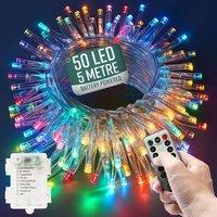 Globrite 50 LED Christmas Fairy String Lights Battery-Operated - Multi-Colour