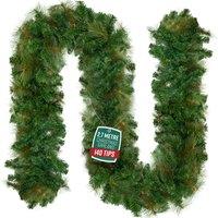 Globrite Pine Christmas Garland Fireplace Christmas Decoration 9 ft/2.7M in Green