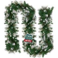 Globrite Pine Christmas Snow-Tipped Garland - Christmas Decoration - 9 ft/2.7M in White