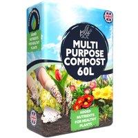 Pelle & Sol Multi Purpose Compost 60L Garden Soil for Indoor Outdoor Plants in Black