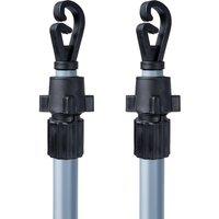 Pelle & Sol 2.2mTelescopic Iron Washing Line Pole Set of 2 for Outdoor Drying in Grey