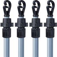 Pelle & Sol language 2.2mTelescopic Iron Washing Line Pole Set of 4 for Outdoor Drying in Grey