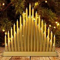 Globrite Candle Bridge with 33 LED Lights Christmas Arch for Table Centrepiece in Gold