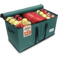 Pelle & Sol Christmas Bauble Storage Box Ornament Dividers Holds 128 Decor in Green