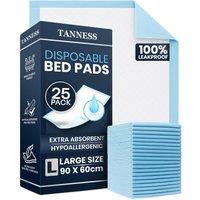 Tanness Disposable Incontinence Bed Pads with Waterproof Protection Pack of 25