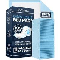 Tanness Disposable Incontinence Bed Pads with Waterproof Protection Pack of 100