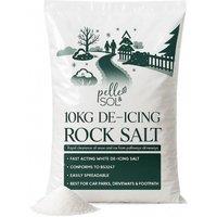 Pelle & Sol Rock Salt 10kg White Grit De-Icing Salt for Winter Surface Care