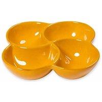 Verano Spanish Ceramics Selena Glazed Hand Dipped Kitchen Dining 4-Part Snack Dish (D) 25cm in Orange