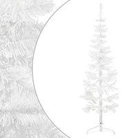 Berkfield Home Slim Artificial Half Christmas Tree with Stand White 150 cm