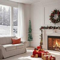 Berkfield Home Slim Artificial Half Christmas Tree with Stand Green 150 cm