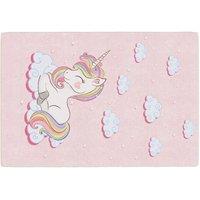 Berkfield Home Kids' Rug Pink 160x230 cm Unicorn Washable Anti Slip | Size: 100 cm diameter