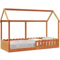 Berkfield Home Kids' House Bed Frame without Mattress Wax Brown 80x200 cm