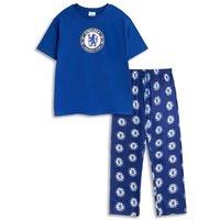 Chelsea Men's Short Sleeve Long Leg Pyjama Set | Blue | Official | Size: Small
