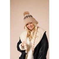 SVNX Women's Chunky Beanie In Beige Multi
