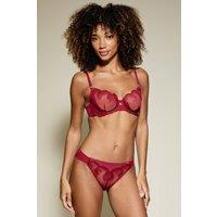 KBX Women's Valentines Lana High Leg Brief in Red | Size: 14