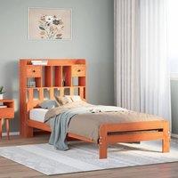 Berkfield Home Bed Frame Frame Wax Brown 180x200 cm Super King Solid Wood Pine | Size: Small Single