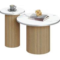 Dprodo Small Coffee Table Set of 2 in Light Oak