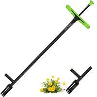 FLORA GUARD Efficient Stand-Up Weeder Tool with Foot Plate & 4 Claws in Black
