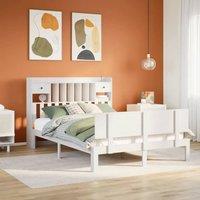 Berkfield Home Bed Frame Frame Wax Brown 180x200 cm Super King Solid Wood Pine in White