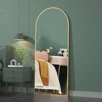 CASSILANDO Arched Full Length Mirror with HD Shatterproof Glass Panel in Gold | Size: 162 cm x 53 cm x 1.4 cm