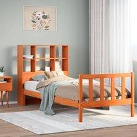 Berkfield Home Bed Frame Frame Wax Brown 150x200 cm King Size Solid Wood Pine | Size: Small Single