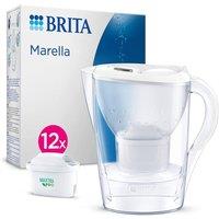 Brita Marella Water Filter Jug White (2.4L) Annual Pack incl. 12x MAXTRA PRO Pure Performance cartridge | Size: 1 Pack
