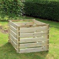 Primrose Outdoor Slatted Wooden Composter Large Natural Compost Bin 893 Litres in Brown