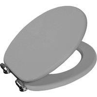Showerdrape Norfolk Soft Close Grey Wooden Toilet Seat With Chrome Hinges