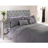 Rapport Home Limoges Polycotton Floral Duvet Cover Set with Pillowcase in Grey | Size: Super King