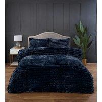 Rapport Home Chunky Ribbed Fur Polyester Soft & Cozy Duvet Cover Set With Pillowcase in Charcoal | Size: King
