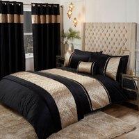 Rapport Home Capri Fully Lined Eyelet Curtains Pair in Gold | Size: 180 cm width x 165 cm drop