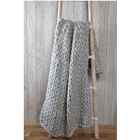 Rapport Home Cable Knit Polyester Throw (120x150 cm) in Grey | Size: 120 cm x 150 cm