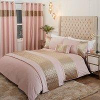 Rapport Home Capri Polycotton Duvet Cover Set With Pillowcase in Dusty Pink | Size: King