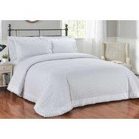 Rapport Home Richmond Luxury Polycotton Duvet Cover Set With Pillowcase in White | Size: Super King
