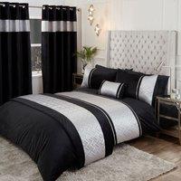 Rapport Home Capri Polycotton Duvet Cover Set With Pillowcase in Silver | Size: Super King