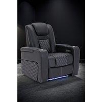 More4Homes Broadway Cinema Electric Recliner Chair USB Charging LED Base in Black