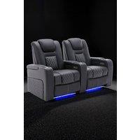 More4Homes Broadway 2 Seater Cinema Electric Recliner Chair USB Charging LED Base in Black