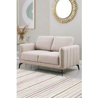 More4Homes Oslo Modern Scandi Style Fabric Living Room 2 Seater Sofa in Beige